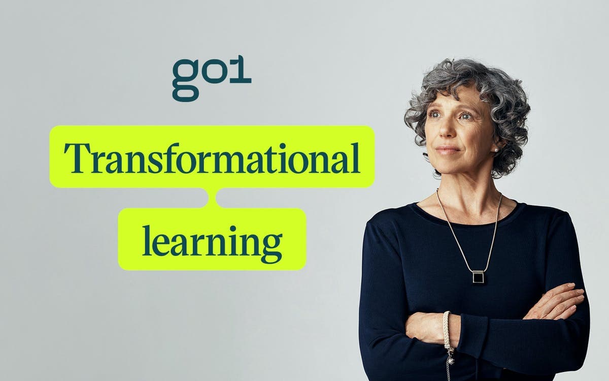 Go1 - transformational learning with woman in image