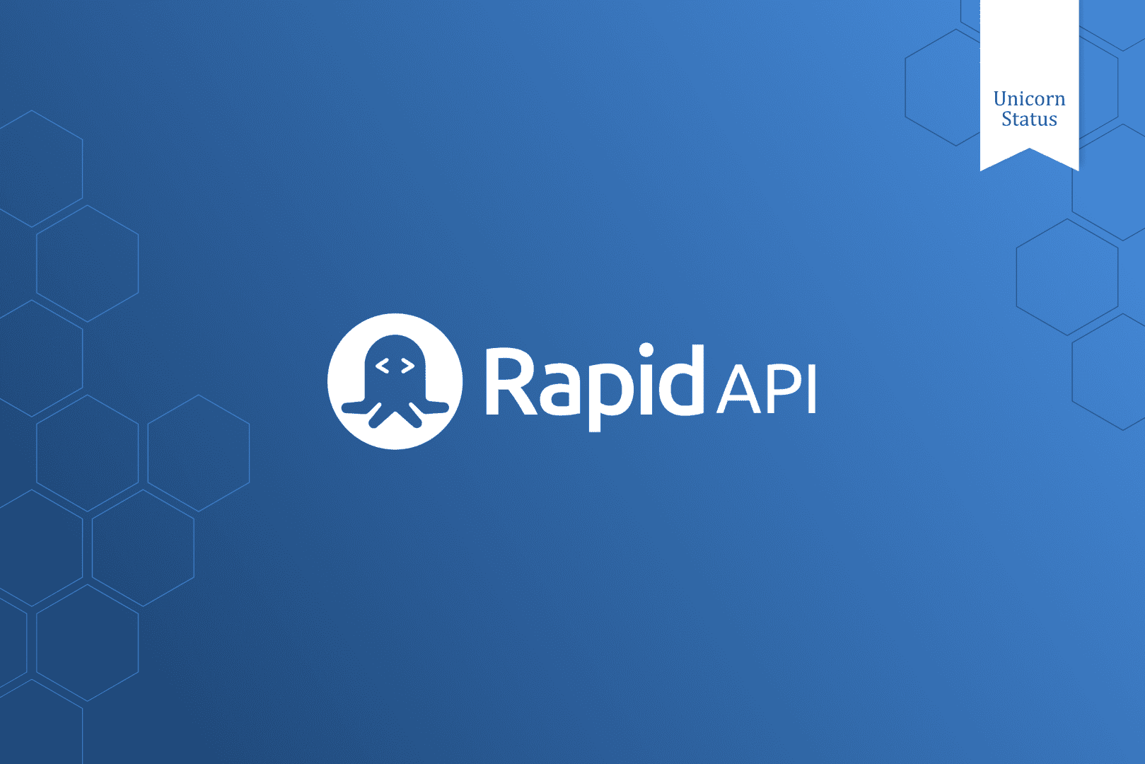 Rapid API logo with Unicorn Status ribbon